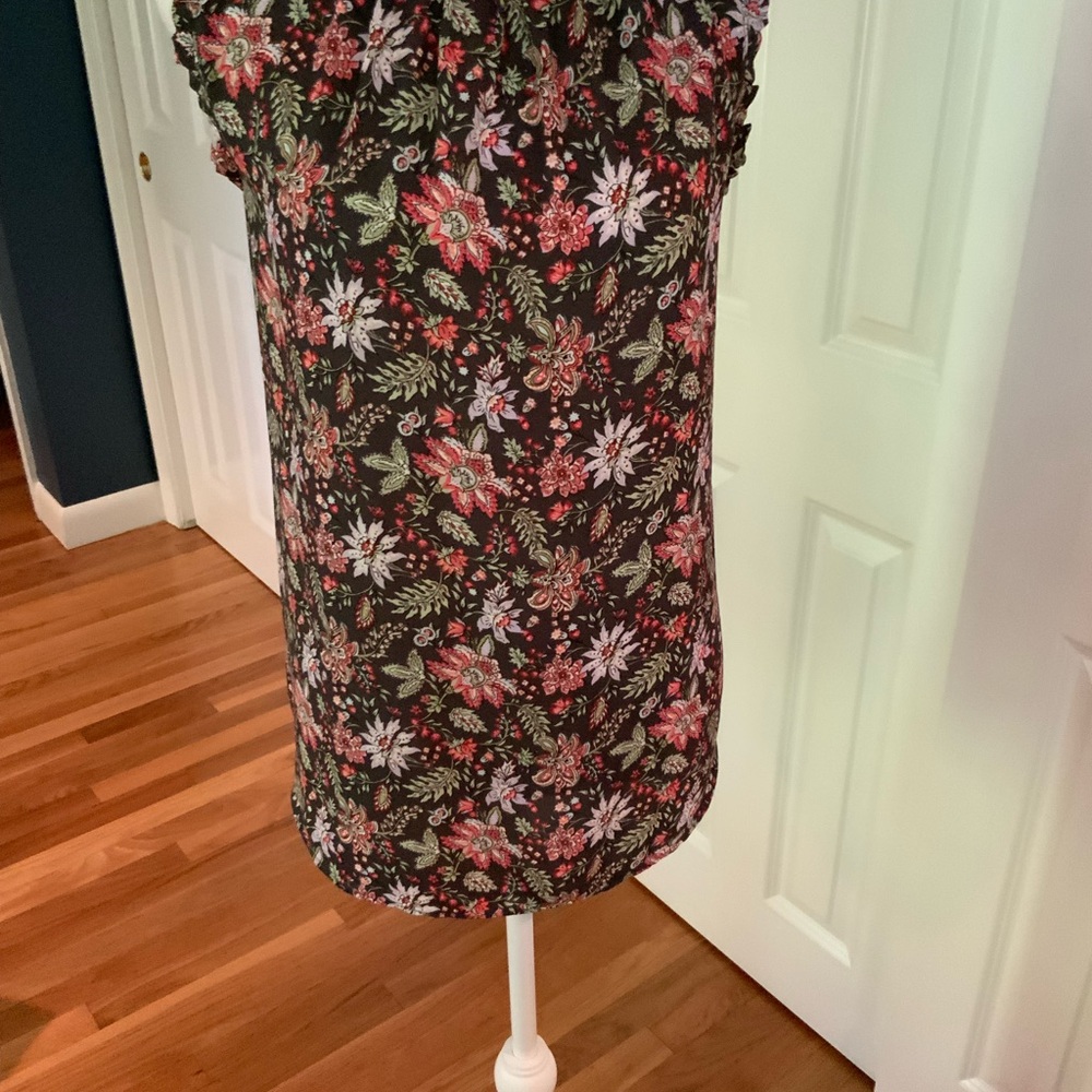 LOFT Floral Blouse - Black and Red